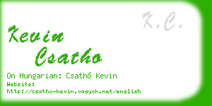 kevin csatho business card